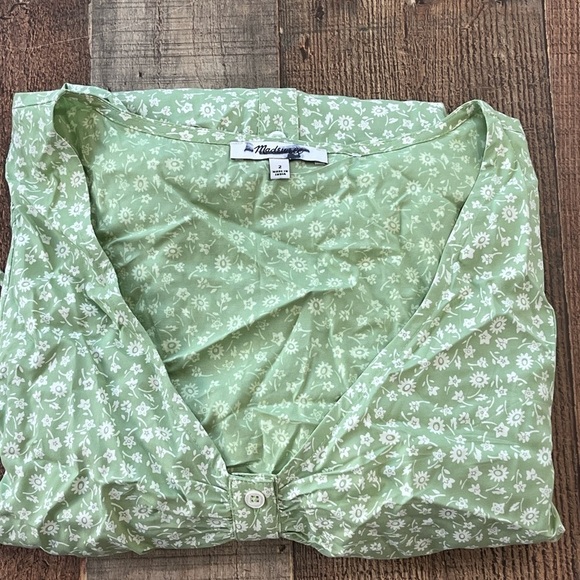 Madewell V-Neck Button-Front Mini Dress NL185 green 2 - Picture 4 of 6